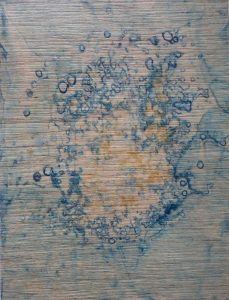 Cyanotype sur bois 3 par Philippe Marchenay